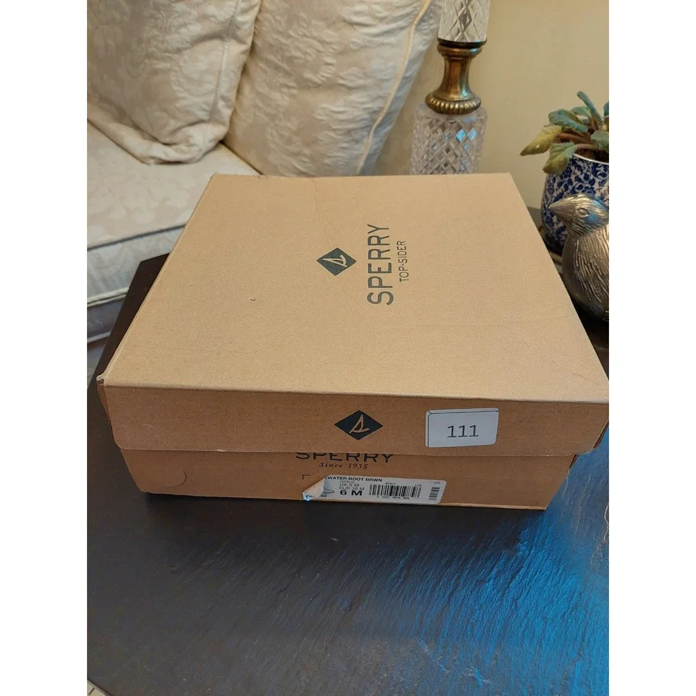 Sperry Top-Sider Saltwater Duck Boot Brown Rain Boots Size 6M Girls/7.5M Wms NEW